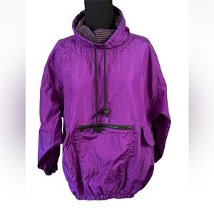 Esprit Vintage Purple Windbreaker Pullover Small S Oversized 80's Jacket Top